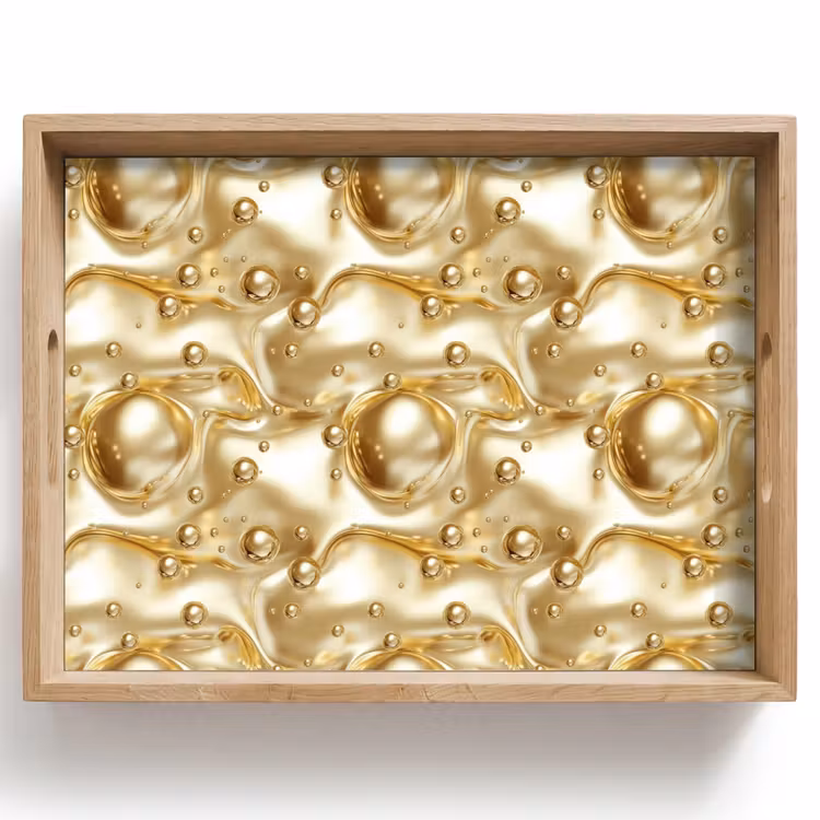 Dienblad - Vloeibaar - Druppels - Goud — 1