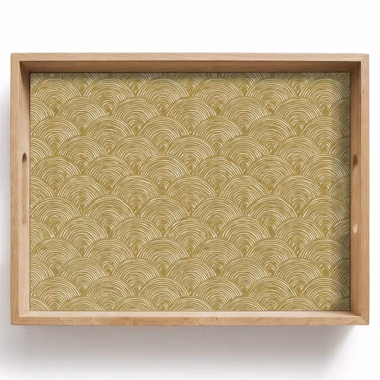Dienblad - Waaier - Geometrisch - Groen — 1