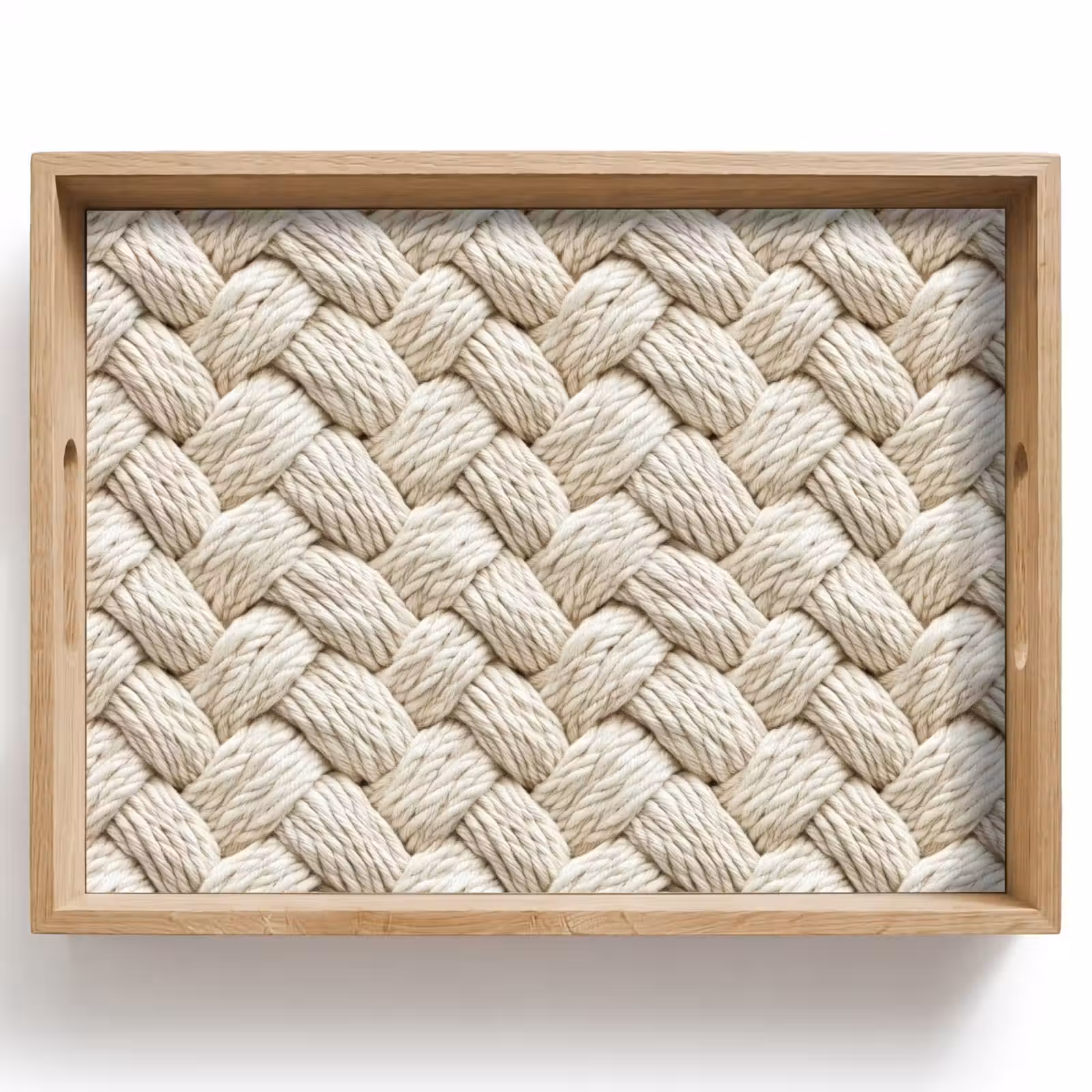 Dienblad - Touw - Gebreid - Beige — 1