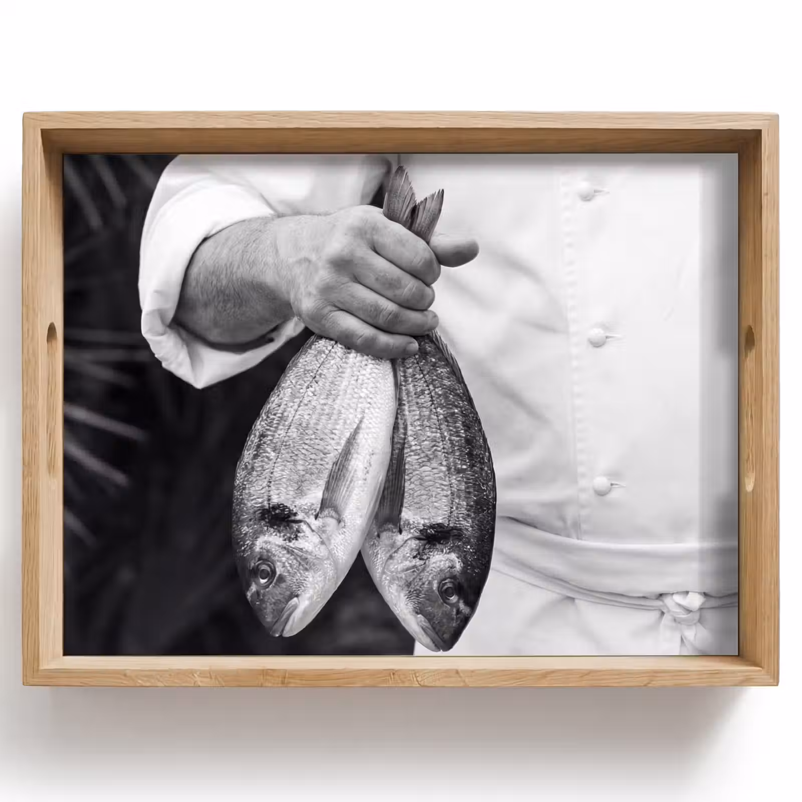 Dienblad - Vissen - Chef - Zwart - Wit — 1