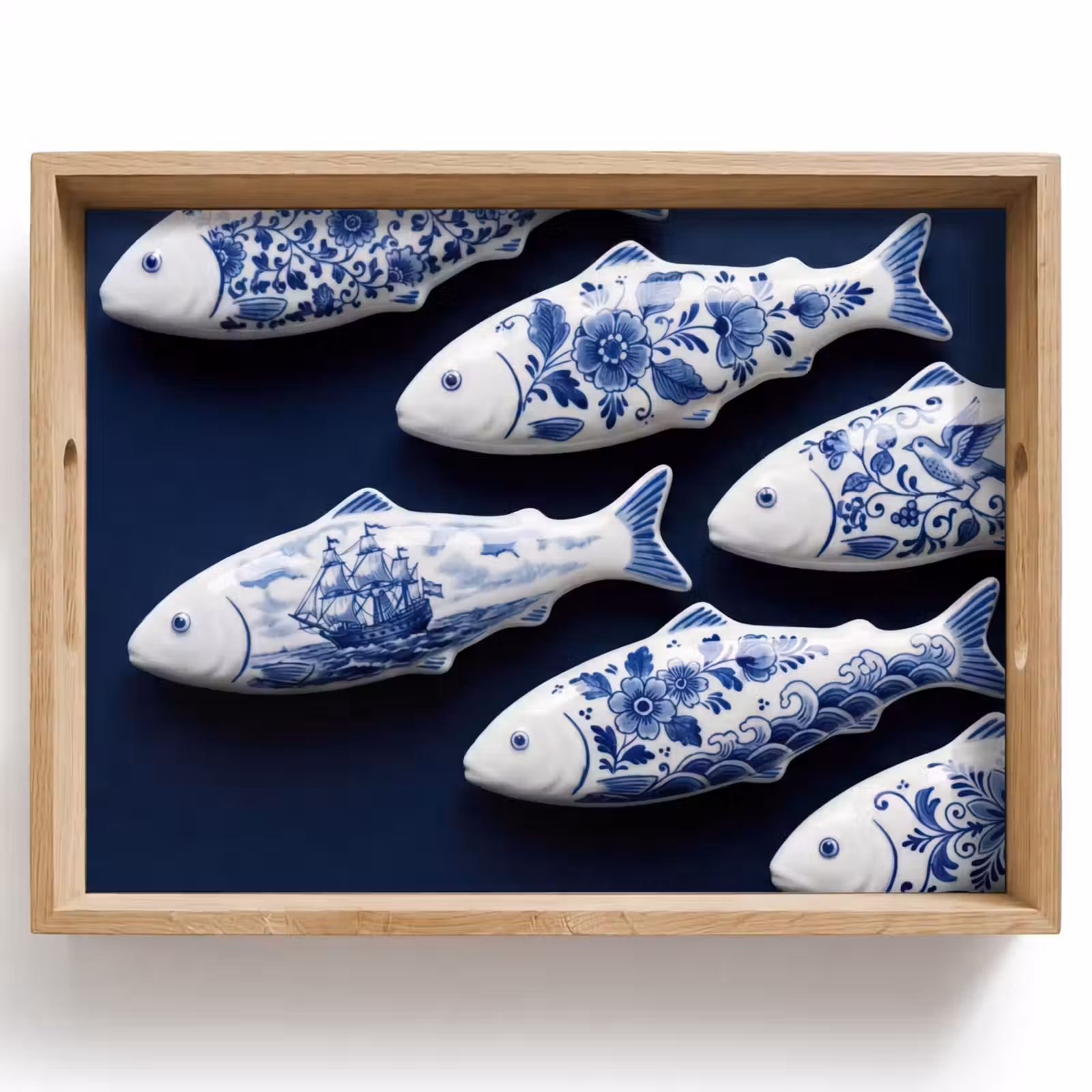 Dienblad - Vissen - Delfts - Blauw - Keramiek — 1
