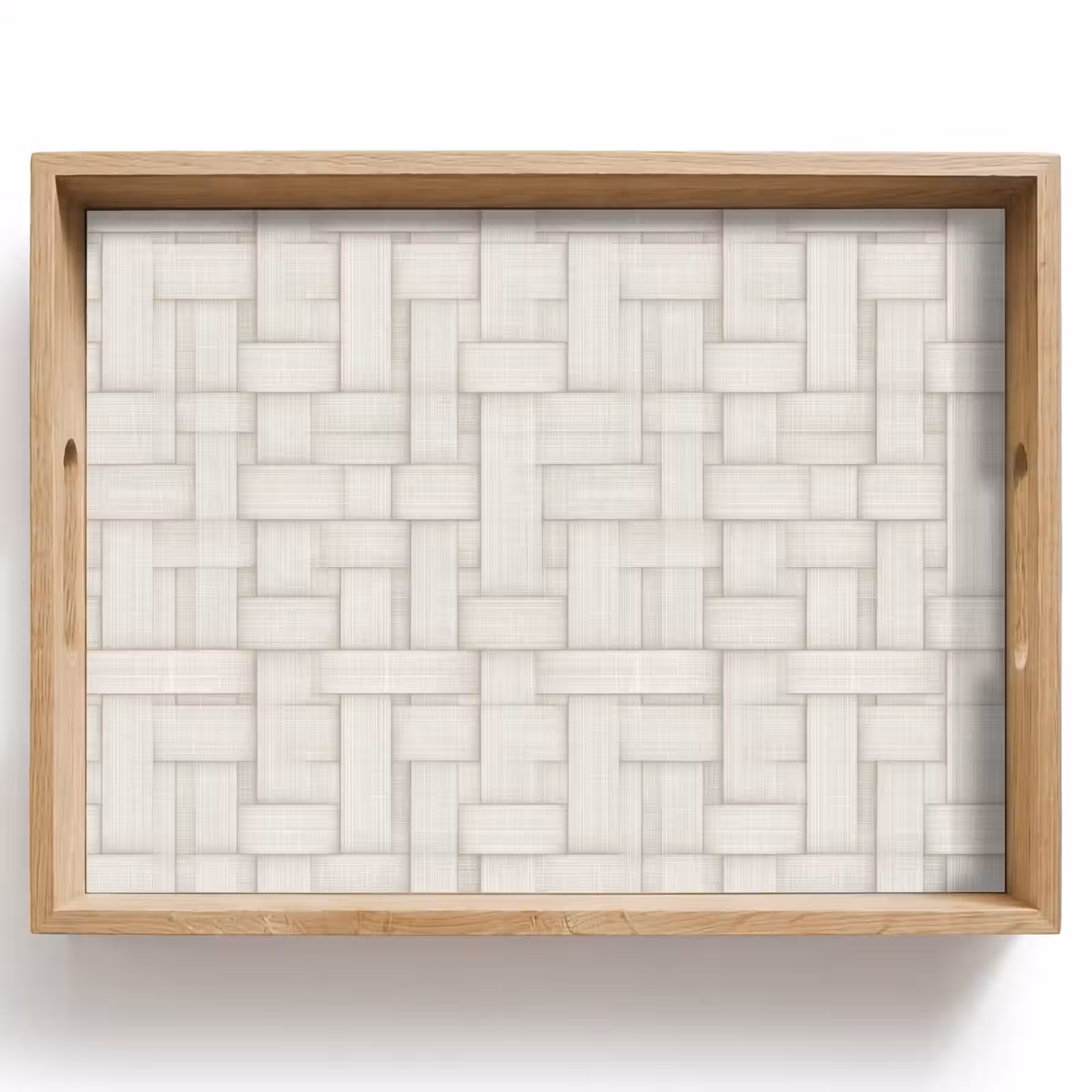 Dienblad - Vlechtwerk - Banen - Beige — 1