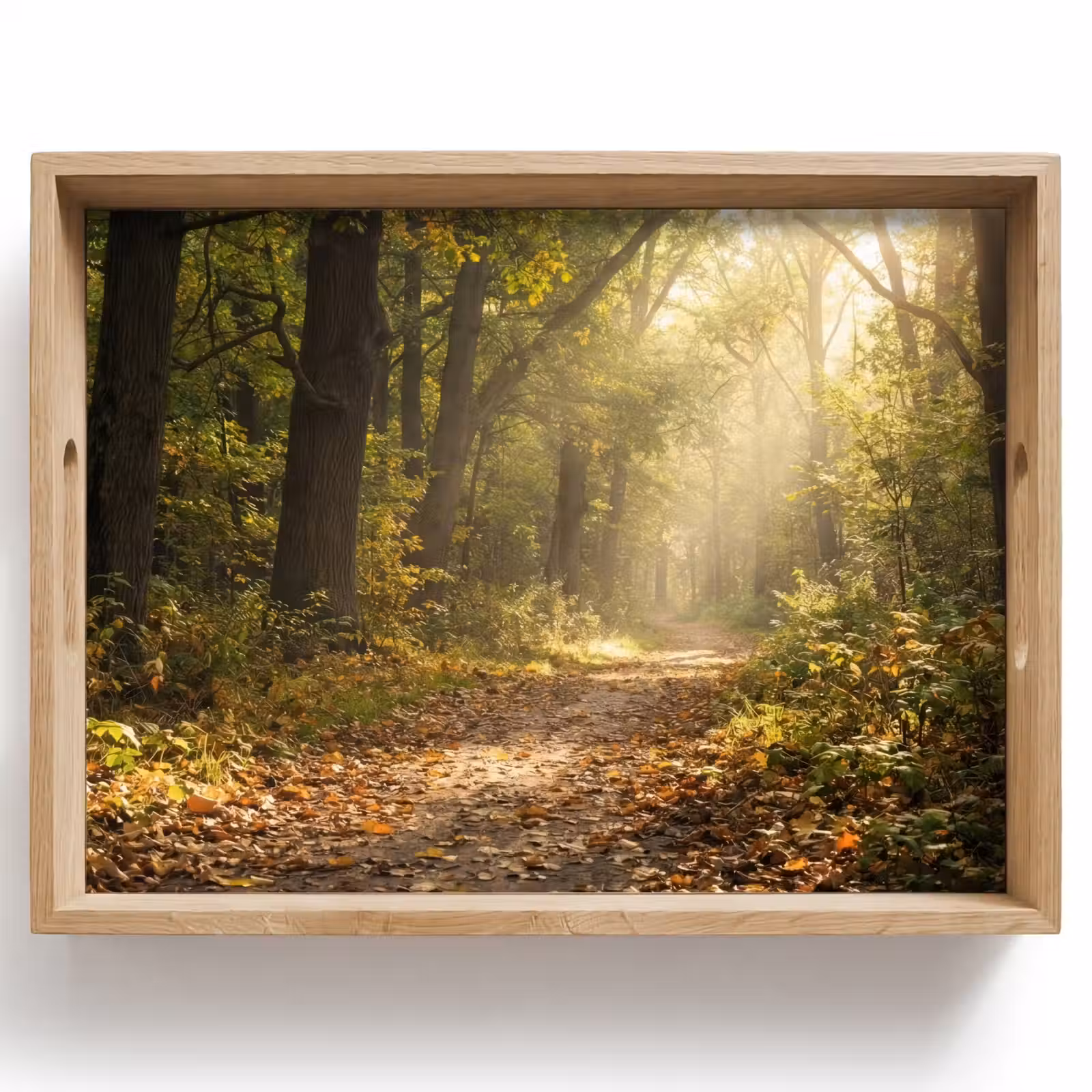 Dienblad - Zonlicht - Bospad - Bomen — 1