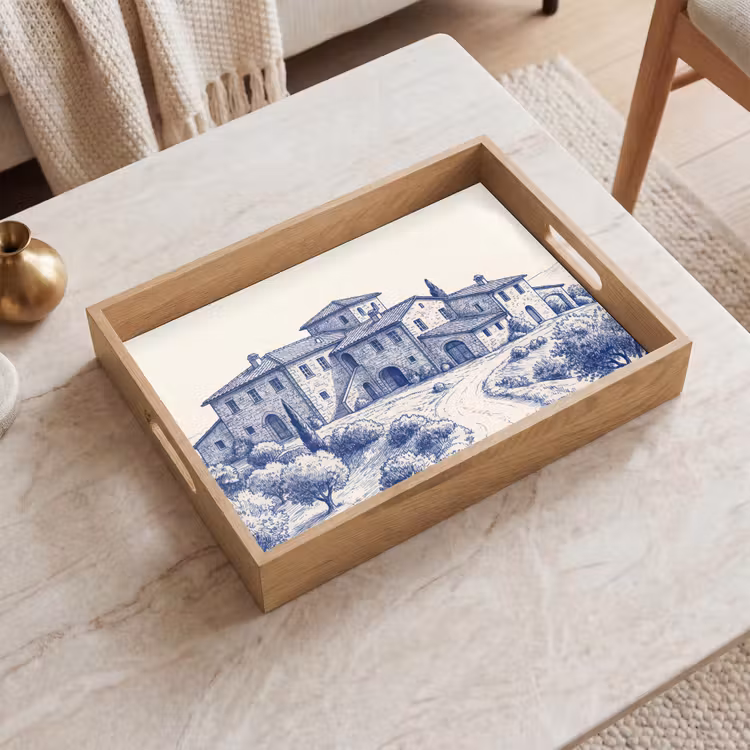 Dienblad - Rustiek - Landgoed - Blauw — 2
