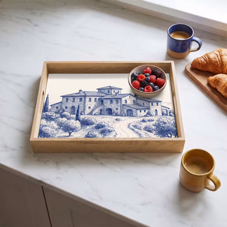 Dienblad - Rustiek - Landgoed - Blauw — 4