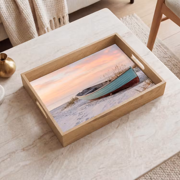 Dienblad - Rustiek - Roeiboot - Zandstrand — 2