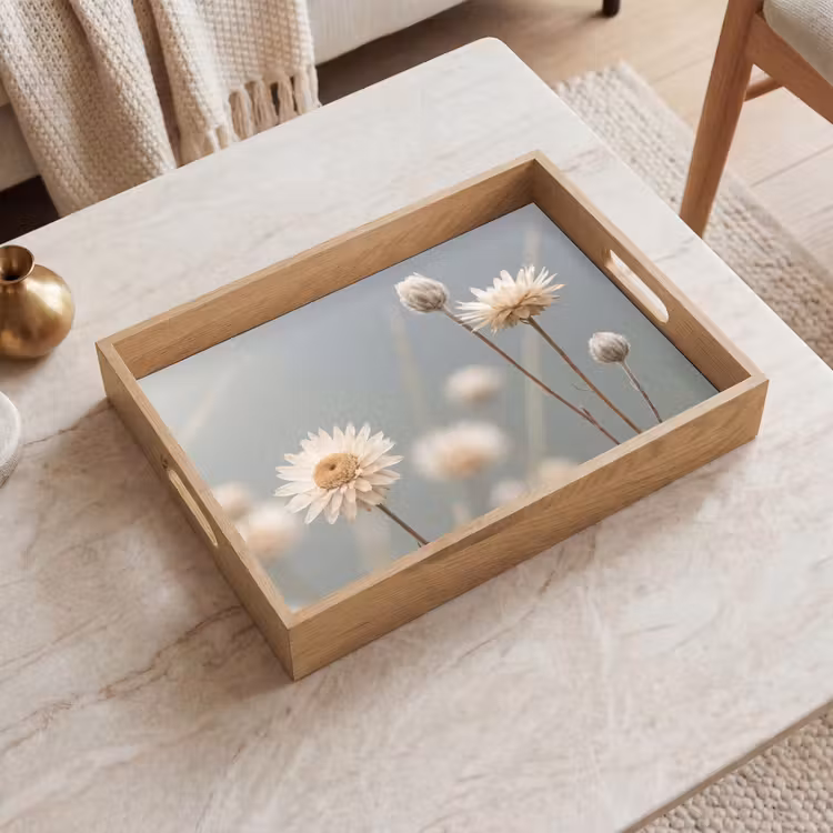Dienblad - Strobloemen - Wit - Daglicht — 2