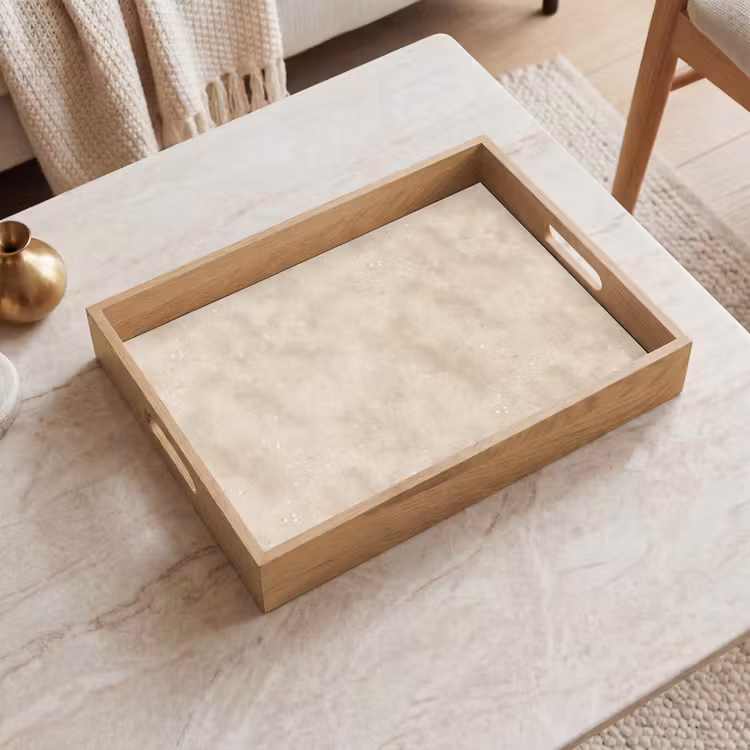 Dienblad - Structuur - Spikkels - Beige — 2