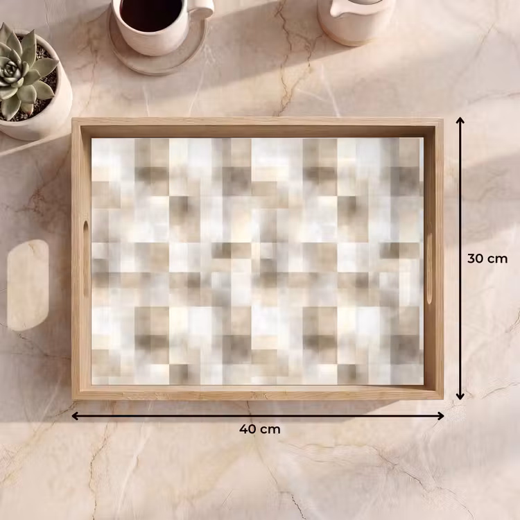 Dienblad - Textuur - Linnen - Beige — 9
