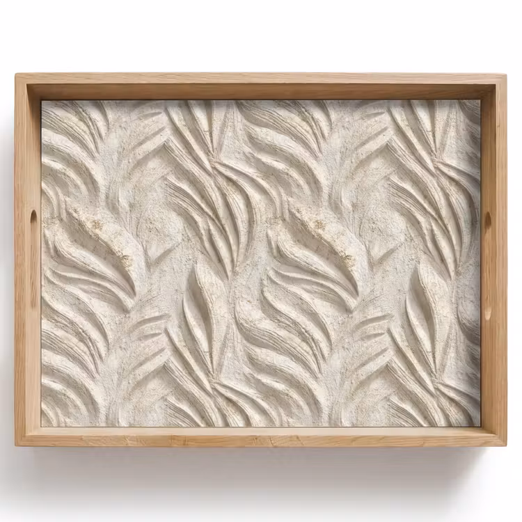 Dienblad - Textuur - Reliëf - Beige — 1