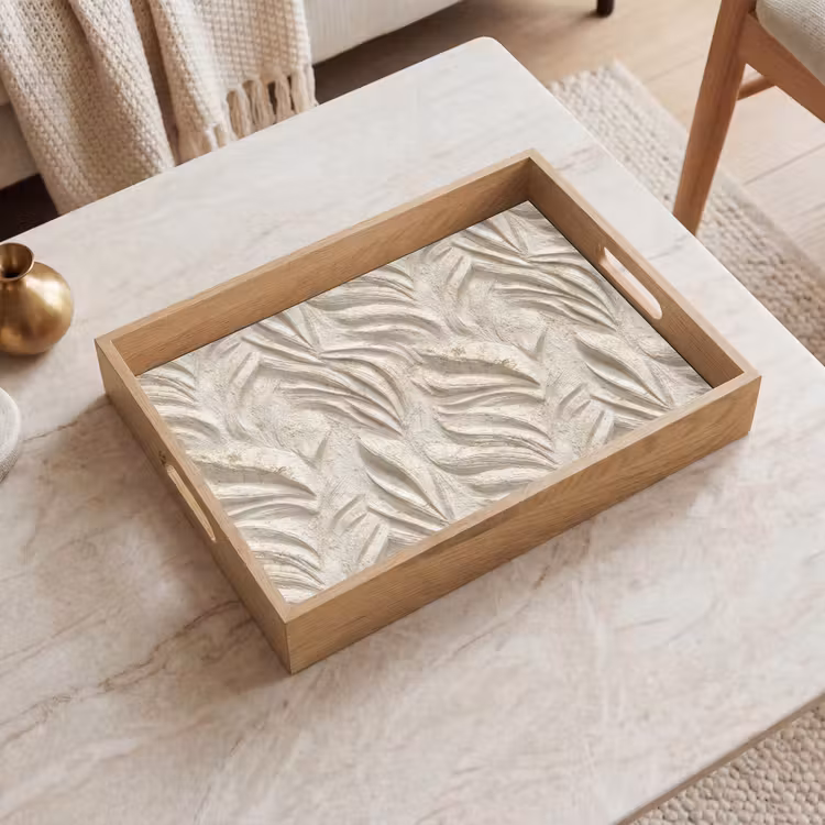 Dienblad - Textuur - Reliëf - Beige — 2