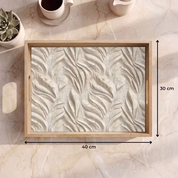 Dienblad - Textuur - Reliëf - Beige — 9