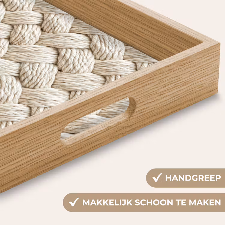 Dienblad - Touw - Gebreid - Beige — 5