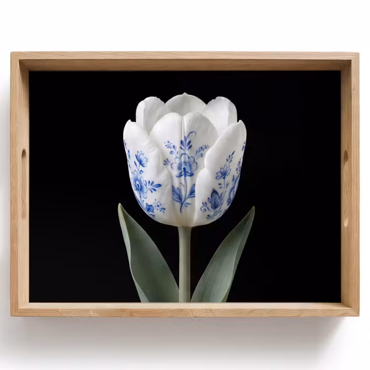 Dienblad - Tulp - Patroon - Blauw — 1