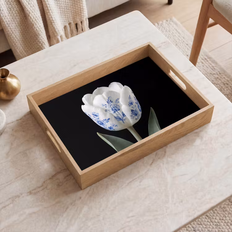 Dienblad - Tulp - Patroon - Blauw — 2