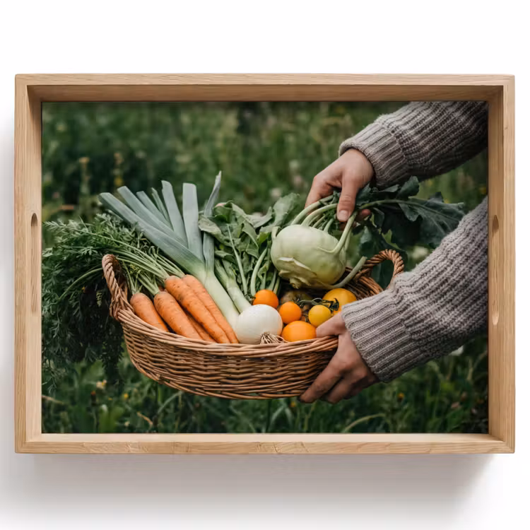 Dienblad - Veld - Groenten - Biologisch - Oogst — 1