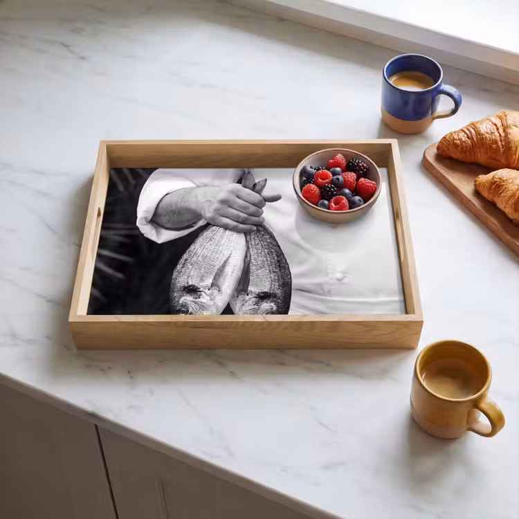 Dienblad - Vissen - Chef - Zwart - Wit — 4