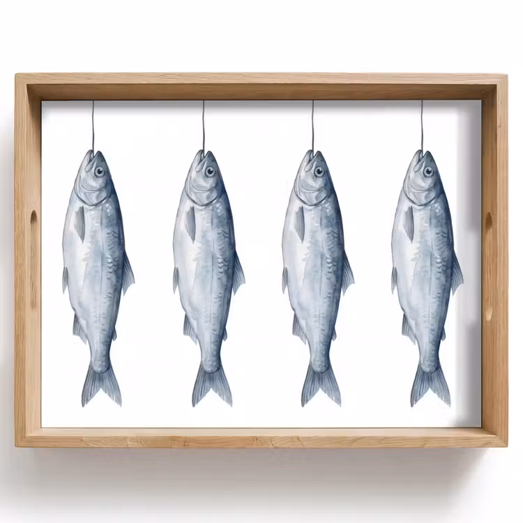 Dienblad - Vissen - Illustratie - Delfts - Blauw — 1