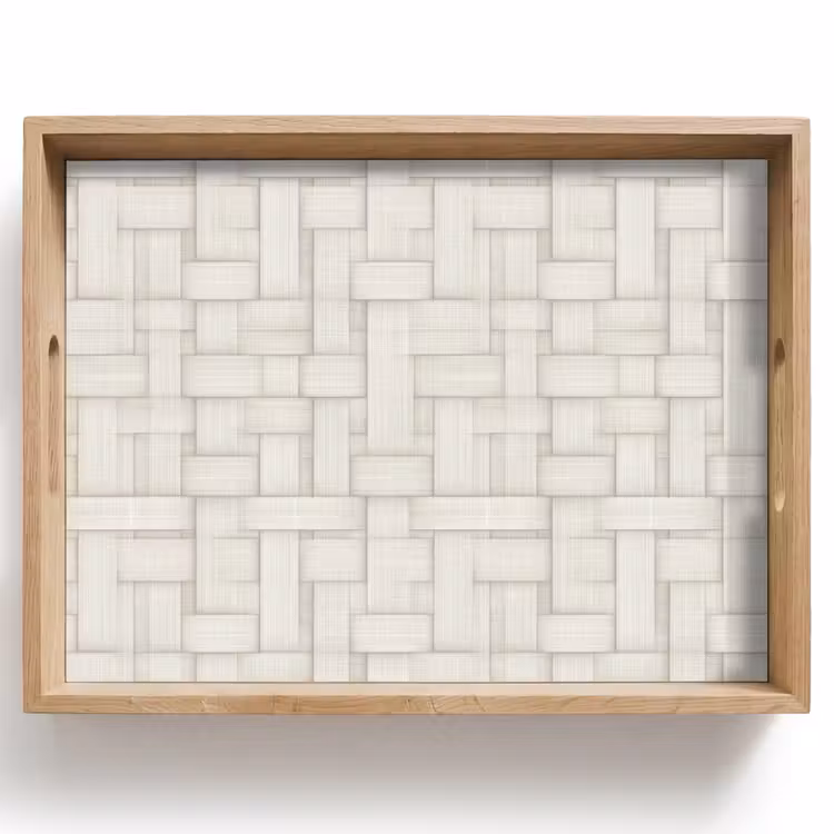 Dienblad - Vlechtwerk - Banen - Beige — 1