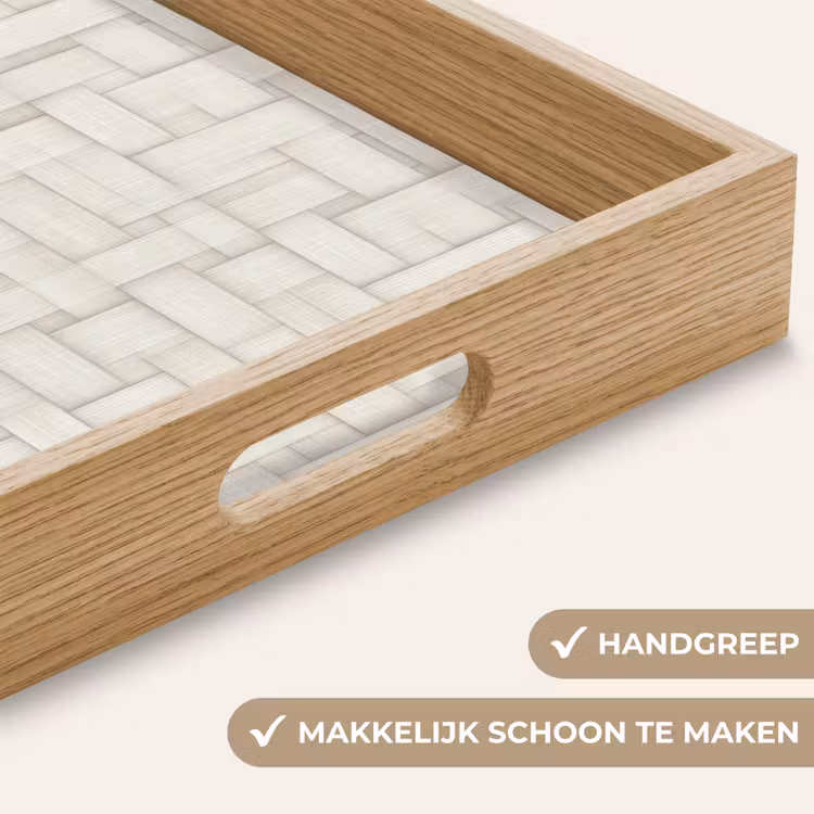Dienblad - Vlechtwerk - Banen - Beige — 5