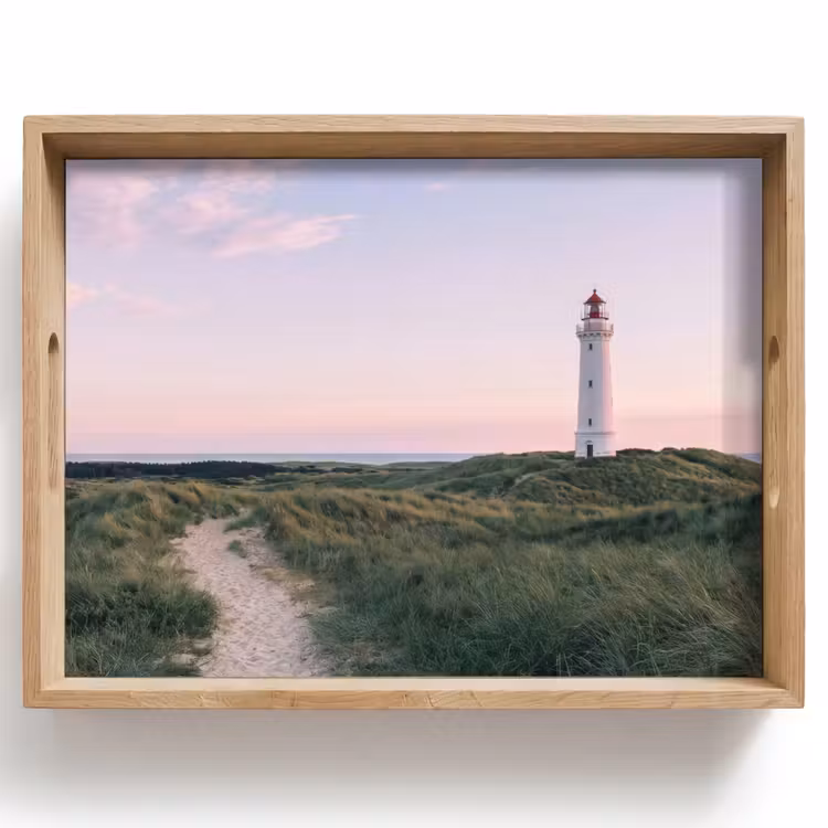 Dienblad - Vuurtoren - Duinlandschap - Zee — 1