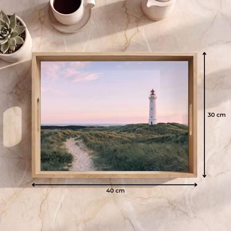 Dienblad - Vuurtoren - Duinlandschap - Zee — 9