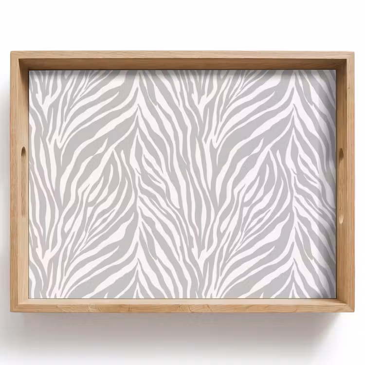 Dienblad - Zebra - Motief - Grijs — 1