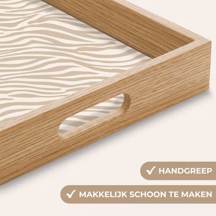 Dienblad - Zebra - Patroon - Beige — 5