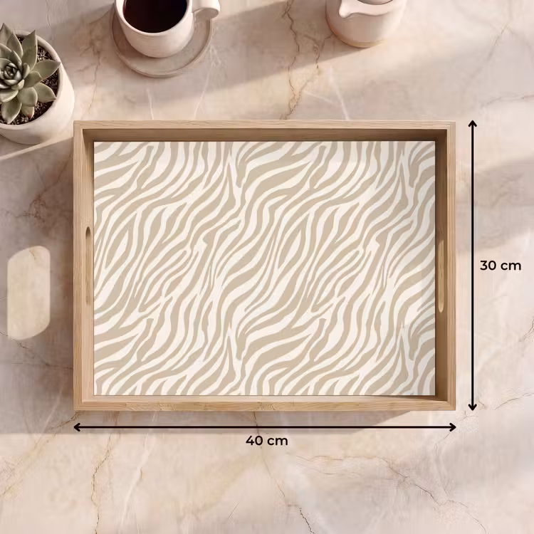 Dienblad - Zebra - Patroon - Beige — 9