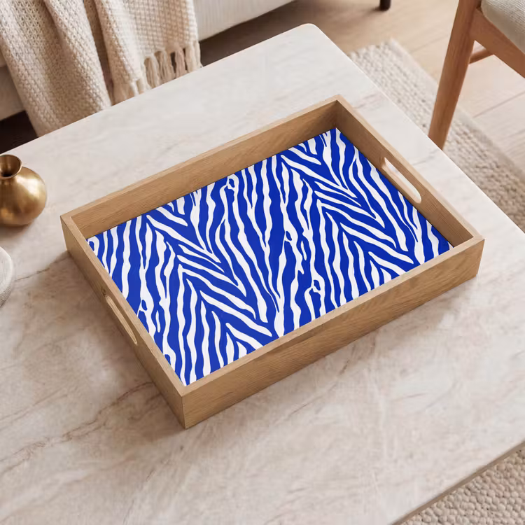 Dienblad - Zebra - Patroon - Kobalt - Blauw — 2