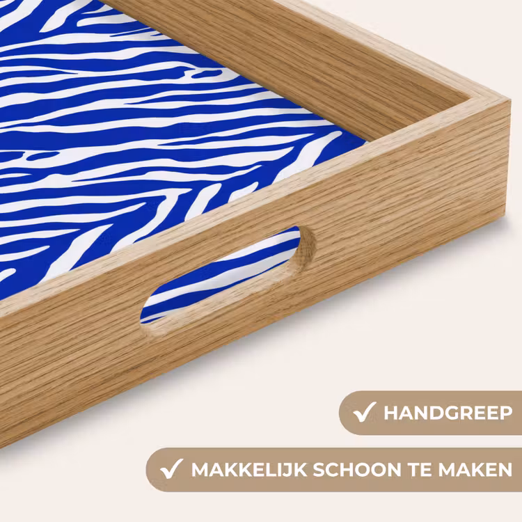 Dienblad - Zebra - Patroon - Kobalt - Blauw — 5