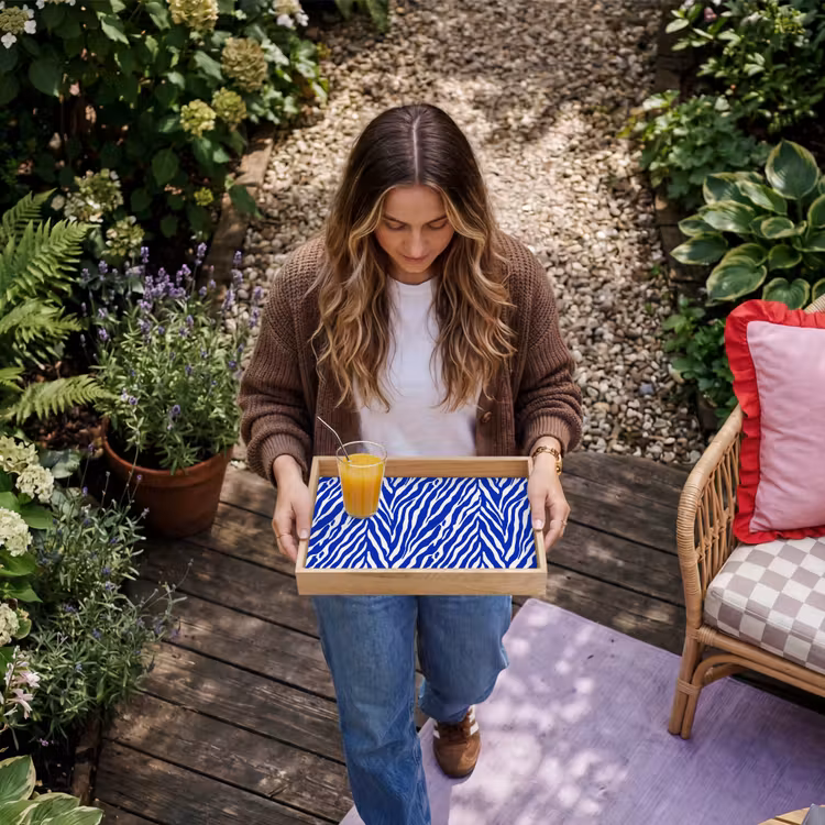 Dienblad - Zebra - Patroon - Kobalt - Blauw — 8