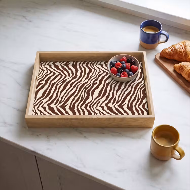 Dienblad - Zebra - Patroon - Zwart - Wit — 4