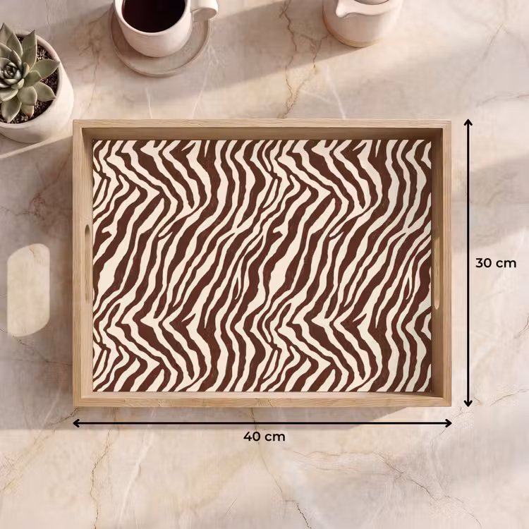 Dienblad - Zebra - Patroon - Zwart - Wit — 9