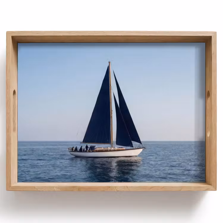Dienblad - Zeilboot - Zee - Blauw — 1