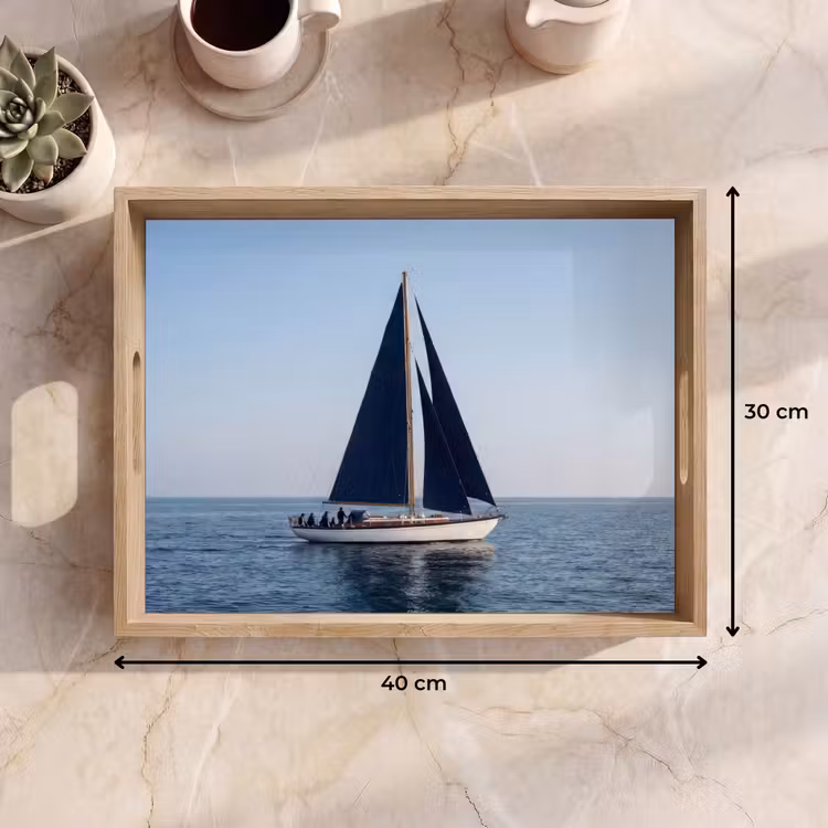 Dienblad - Zeilboot - Zee - Blauw — 9