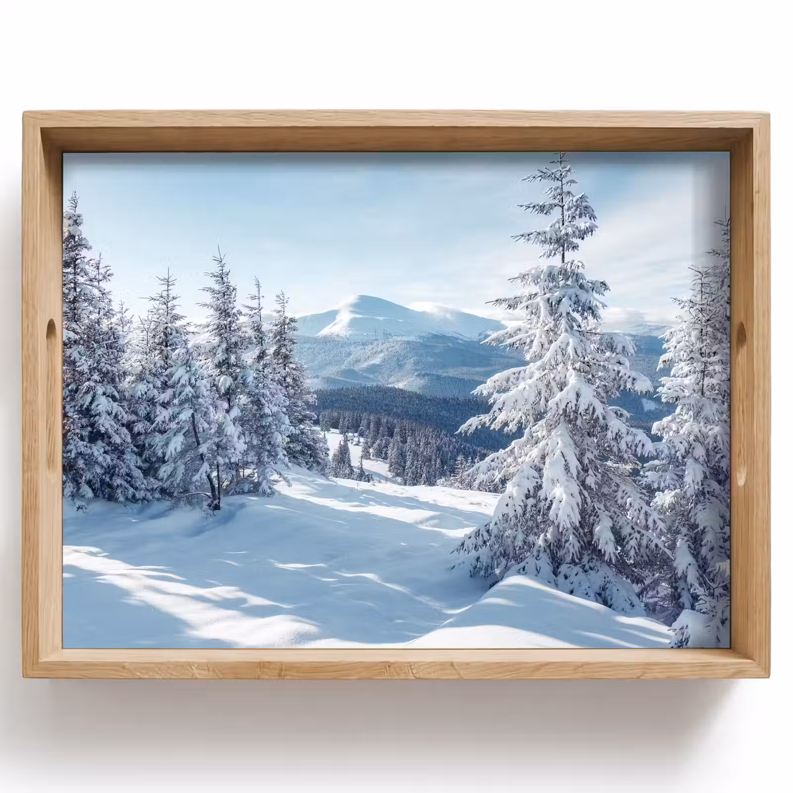 Dienblad - Winterlandschap - Natuur - Berg - Bomen - Sneeuw — 1