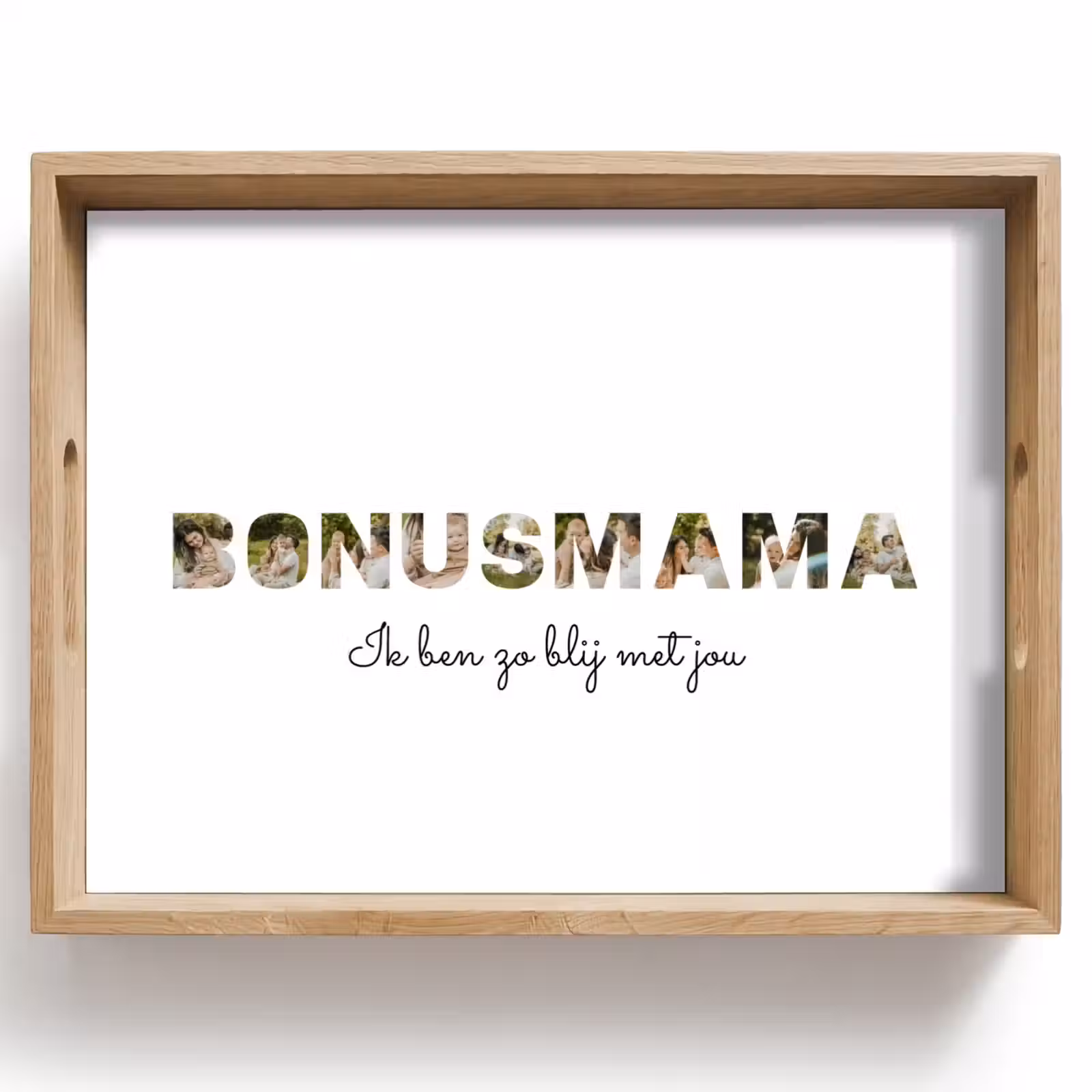 Gepersonaliseerd dienblad - Bonusmama - Lettercollage — 1