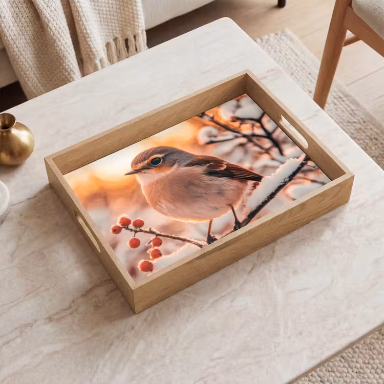 Dienblad - Vogel - Tak - Winter - Dieren - Sneeuw — 2