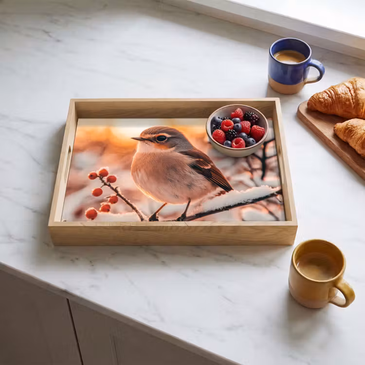 Dienblad - Vogel - Tak - Winter - Dieren - Sneeuw — 4
