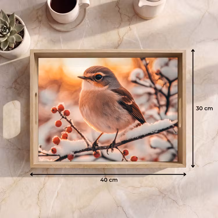 Dienblad - Vogel - Tak - Winter - Dieren - Sneeuw — 9