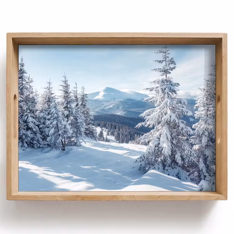Dienblad - Winterlandschap - Natuur - Berg - Bomen - Sneeuw — 1