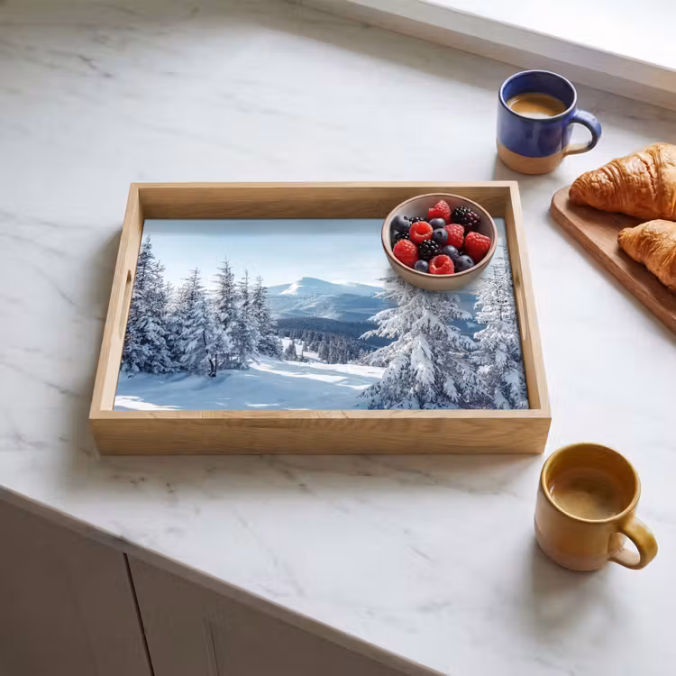Dienblad - Winterlandschap - Natuur - Berg - Bomen - Sneeuw — 4