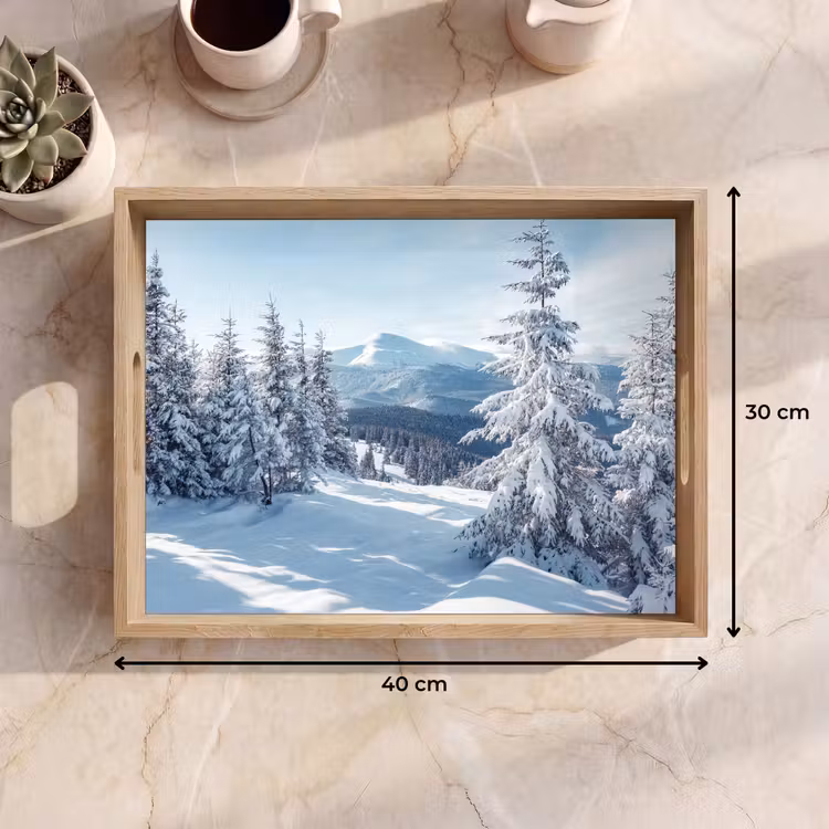 Dienblad - Winterlandschap - Natuur - Berg - Bomen - Sneeuw — 9