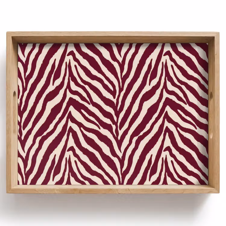 Dienblad - Zebra - Motief - Bordeaux - Rood — 1