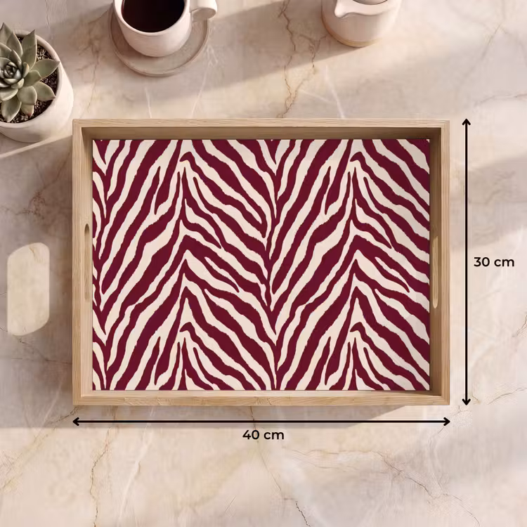 Dienblad - Zebra - Motief - Bordeaux - Rood — 9