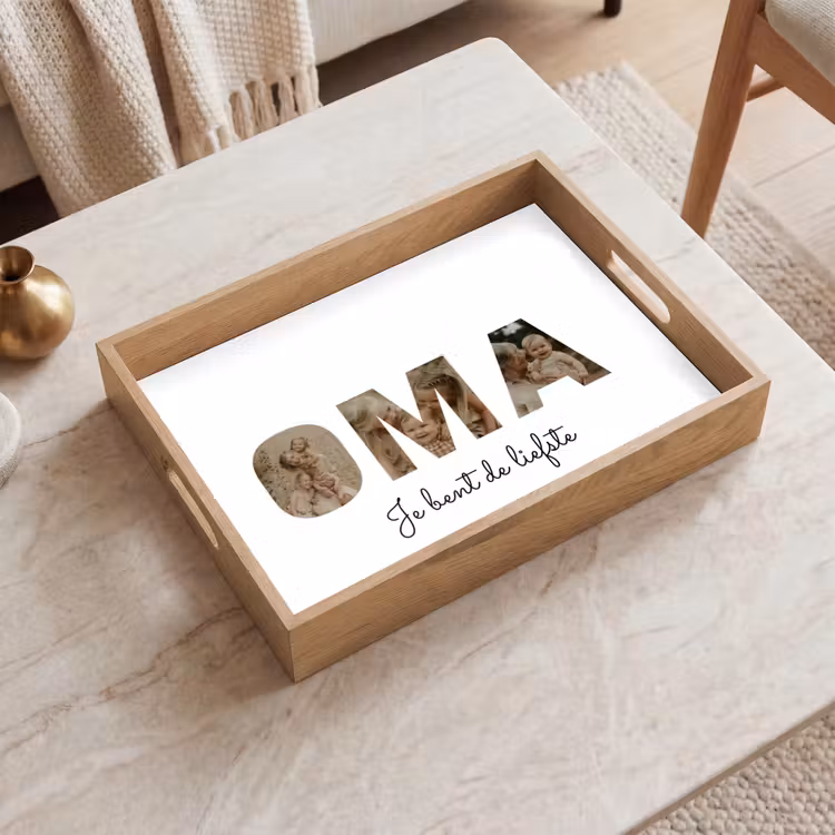 Gepersonaliseerd dienblad - Oma - Lettercollage — 2
