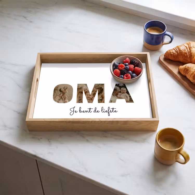 Gepersonaliseerd dienblad - Oma - Lettercollage — 4