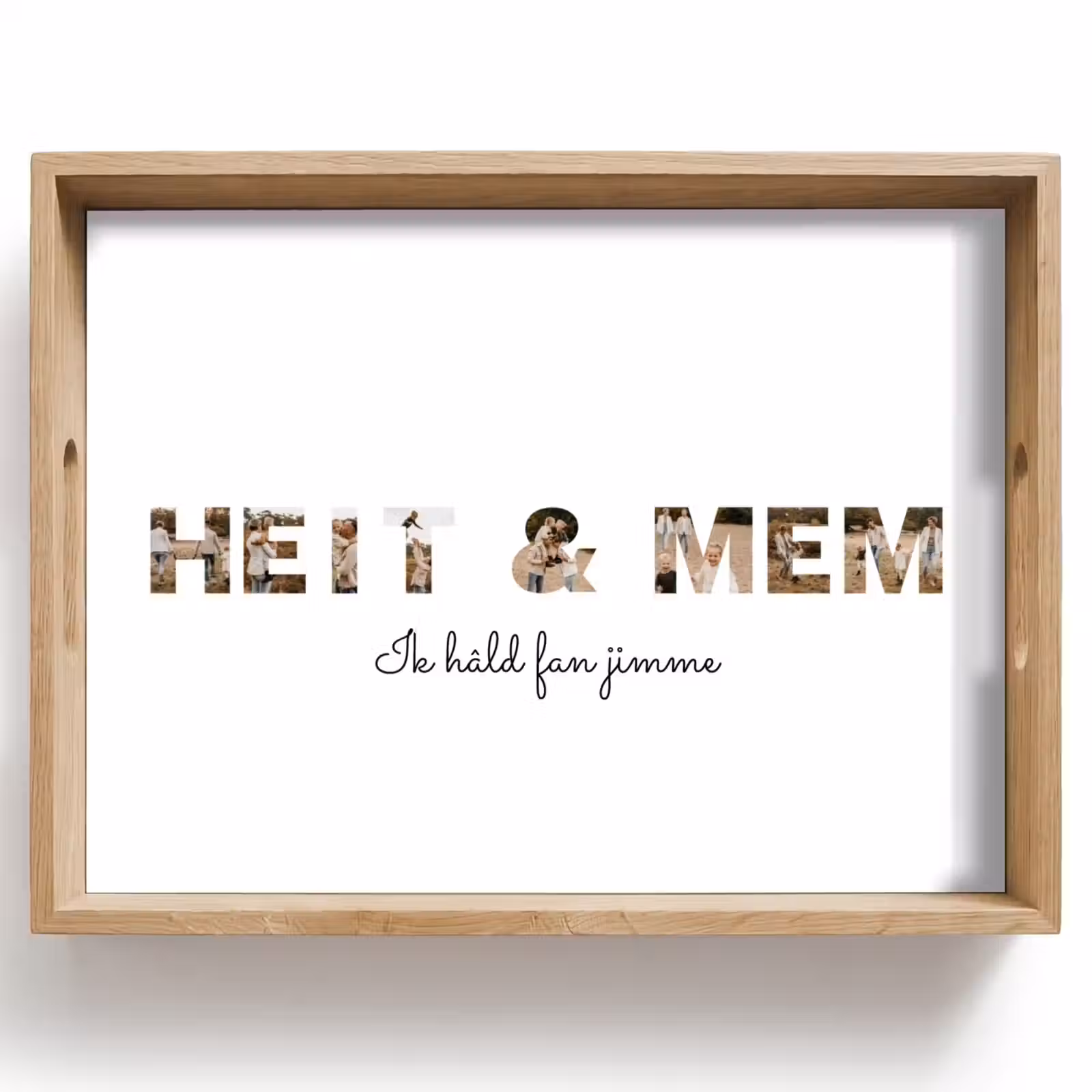 Gepersonaliseerd dienblad - Heit & Mem - Lettercollage — 1
