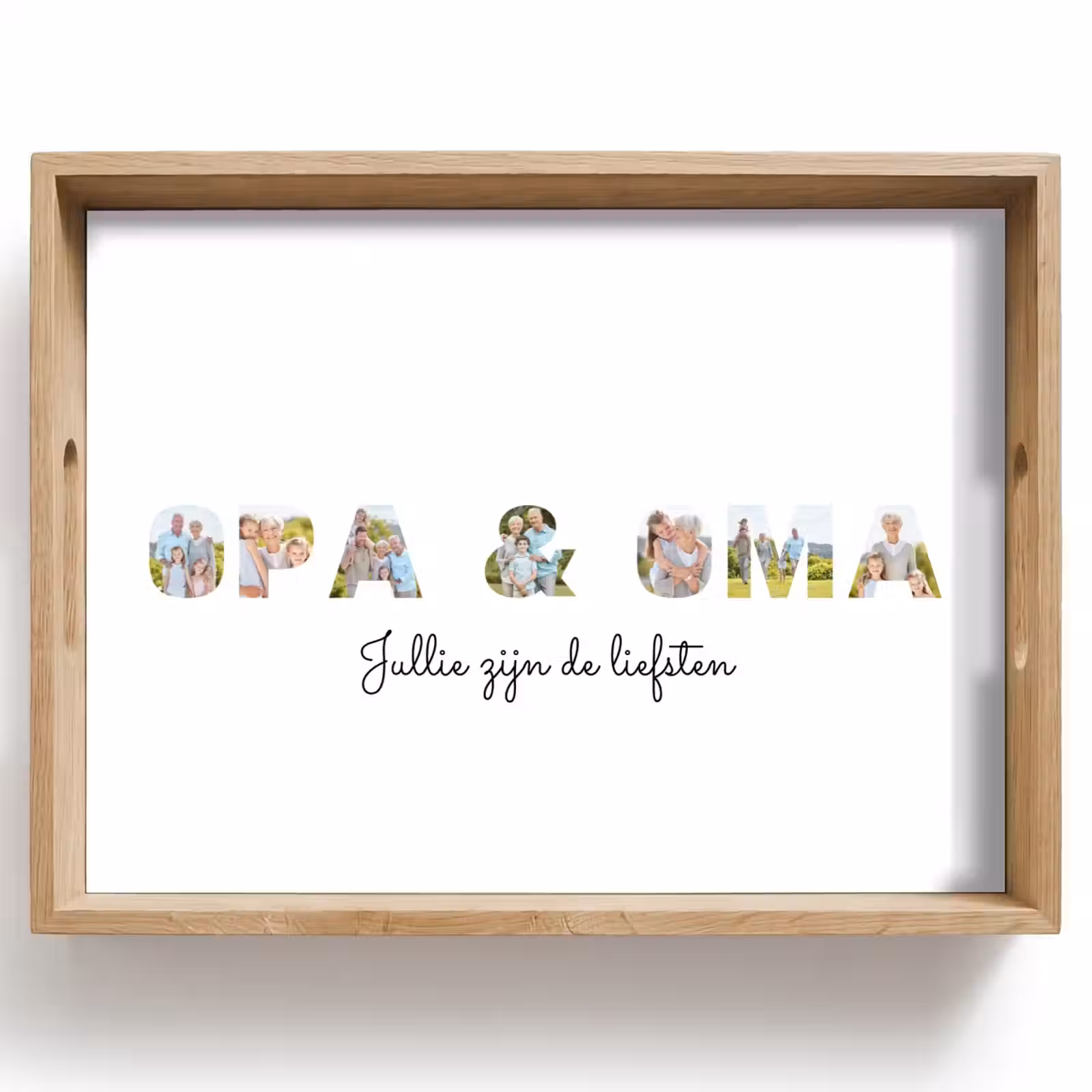 Gepersonaliseerd dienblad - Opa & Oma - Lettercollage — 1